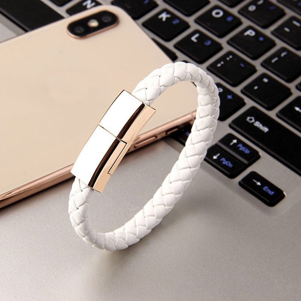 Leather USB Data Cable Bracelet