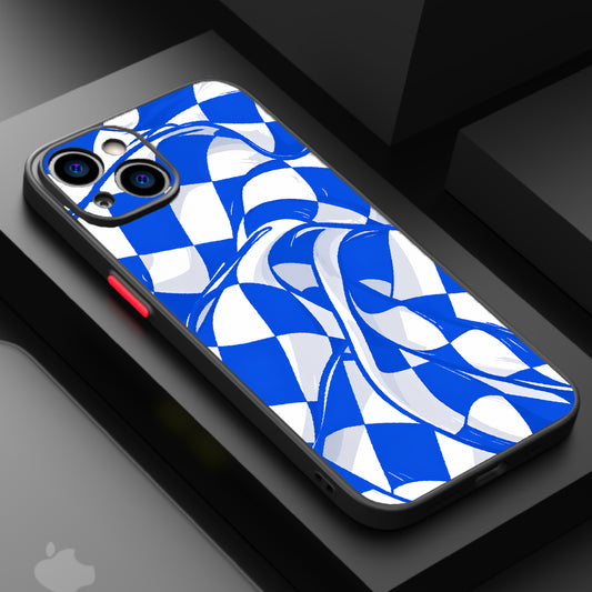Cobalt blue draped checkboard — Matte Lux Case