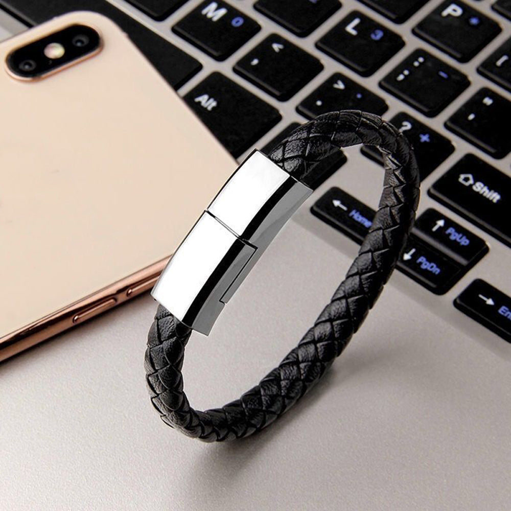 Leather USB Data Cable Bracelet