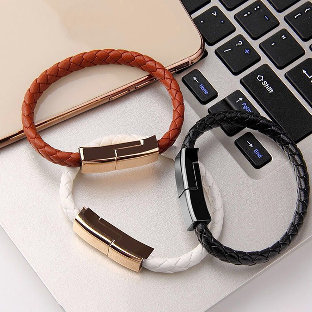 Leather USB Data Cable Bracelet