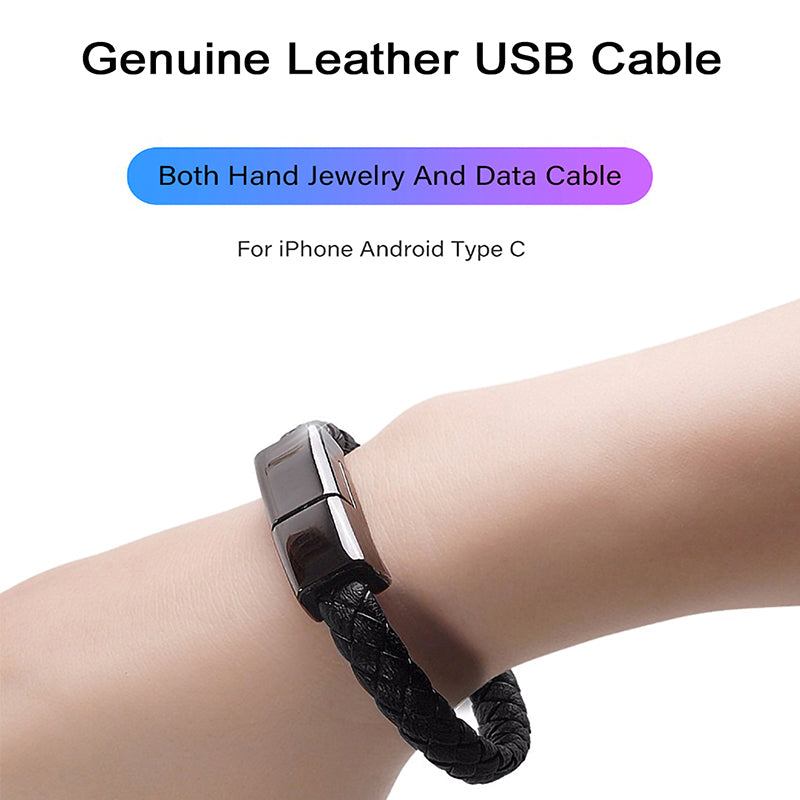 Leather USB Data Cable Bracelet