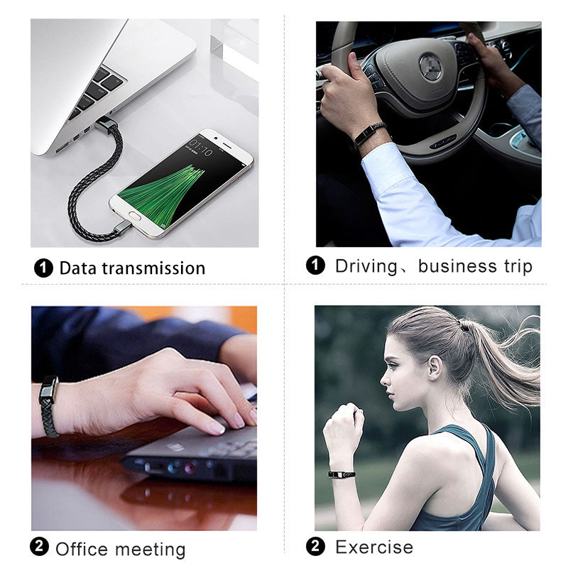 Leather USB Data Cable Bracelet
