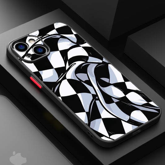 Black draped checkboard — Matte Lux Case