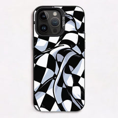 Black draped checkboard