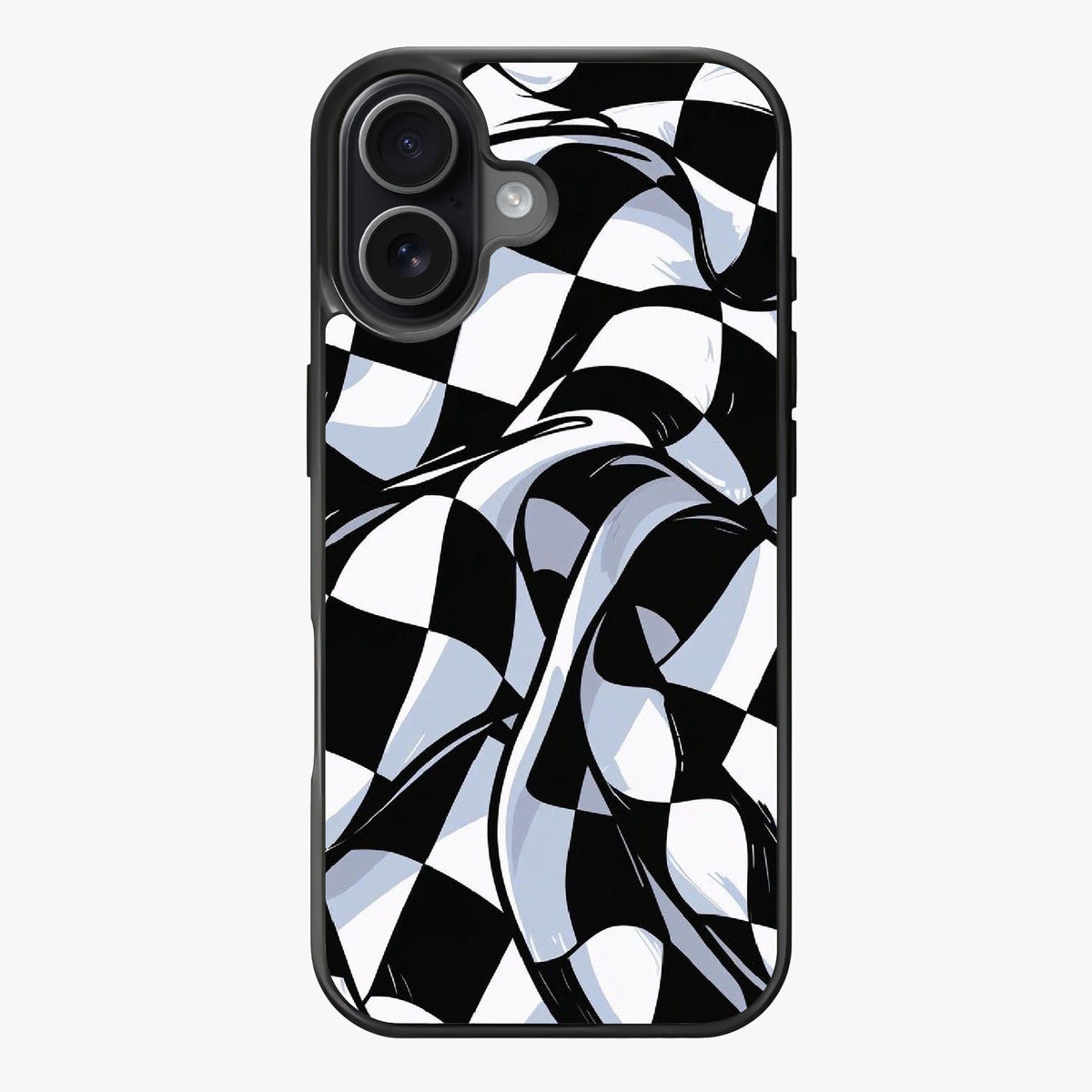 Black draped checkboard — Lux Clarity Case