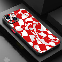 Candy Cane Red draped checkboard
