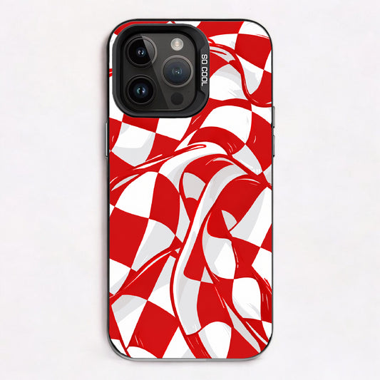 Candy Cane Red draped checkboard — Lux Cool Case
