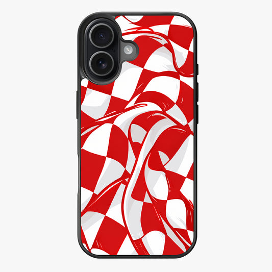 Candy Cane Red draped checkboard — Lux Clarity Case