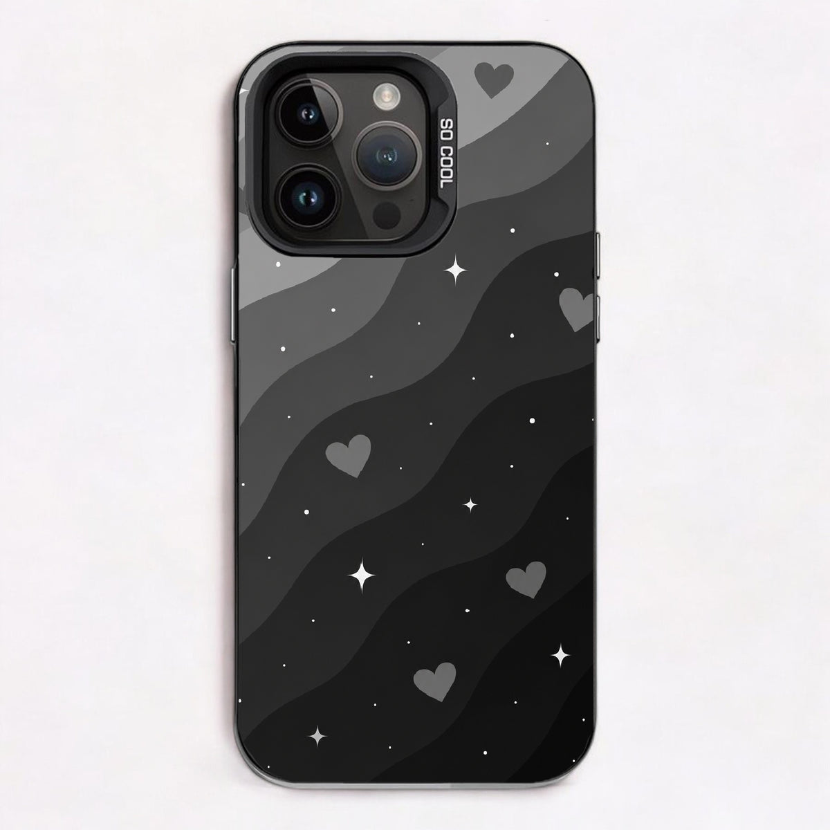 Charcoal hearts and waves — Lux Cool Case