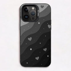 Charcoal hearts and waves