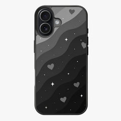 Charcoal hearts and waves