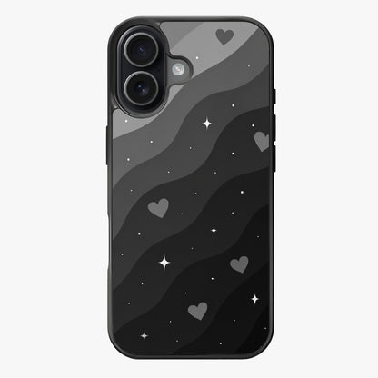 Charcoal hearts and waves — Lux Clarity Case