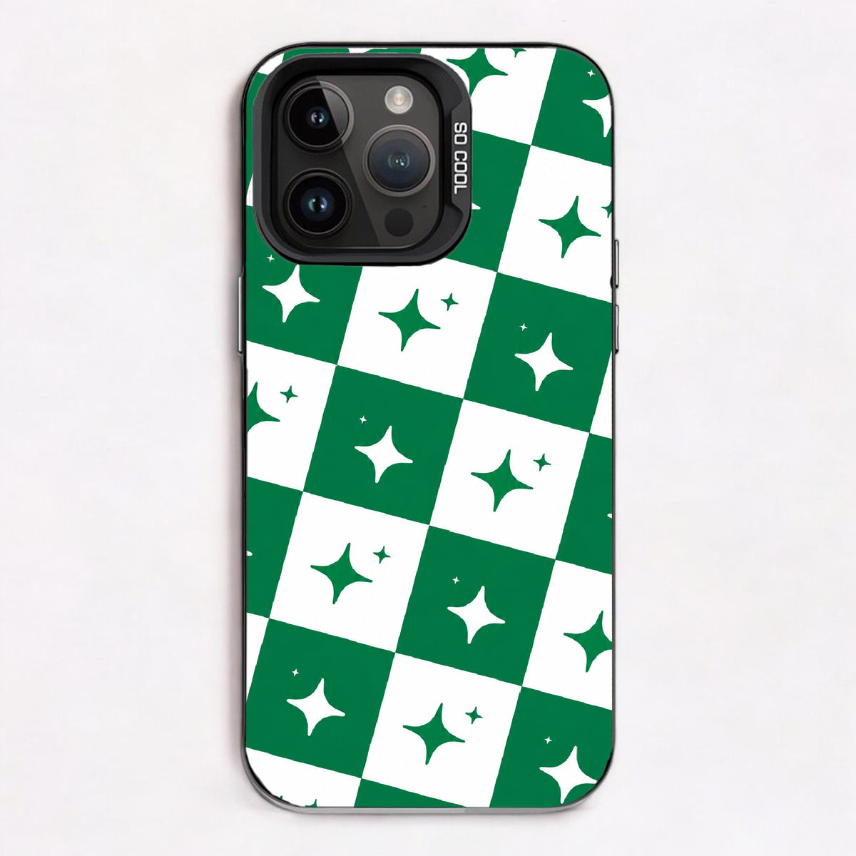Emerald and white Starry Checkerboard — Lux Cool Case