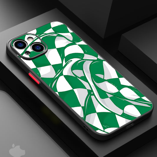Emerald draped checkboard — Matte Lux Case