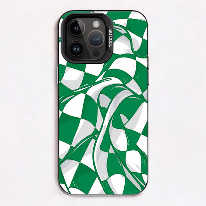 Emerald draped checkboard — Lux Cool Case