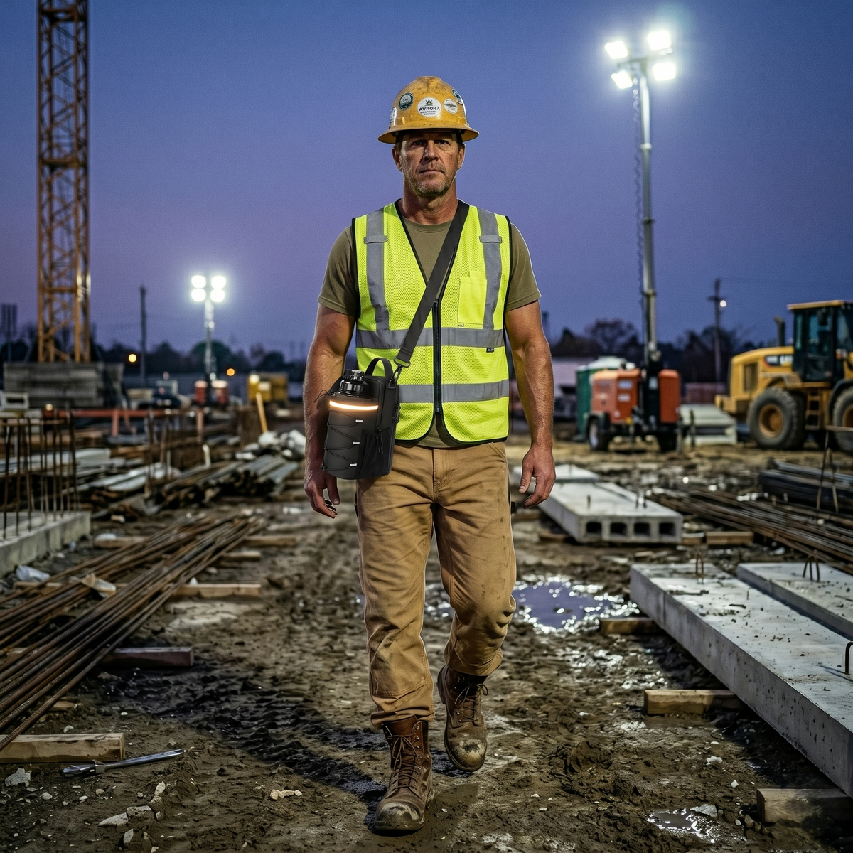 Tradie wearing the CXK site bag on the job