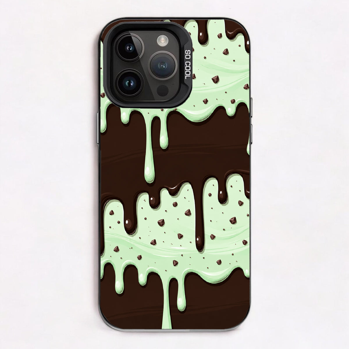 Glossy mint chocolate chip Drip Cascade — Lux Cool Case