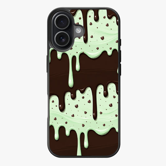 Glossy mint chocolate chip Drip Cascade — Lux Clarity Case