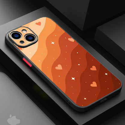 Golden peach hearts and waves — Matte Lux Case