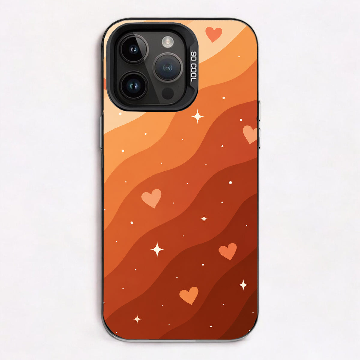 Golden peach hearts and waves — Lux Cool Case