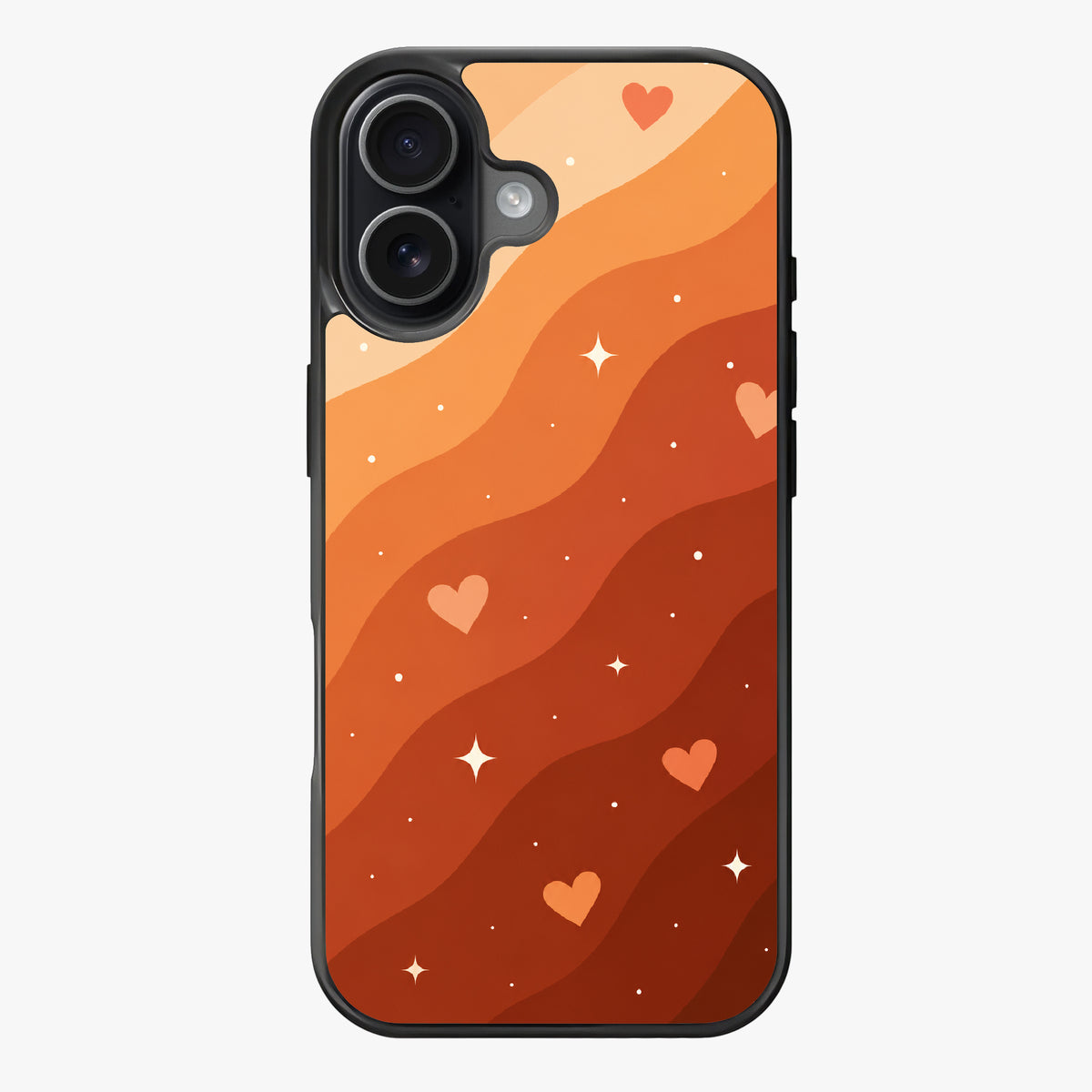 Golden peach hearts and waves — Lux Clarity Case
