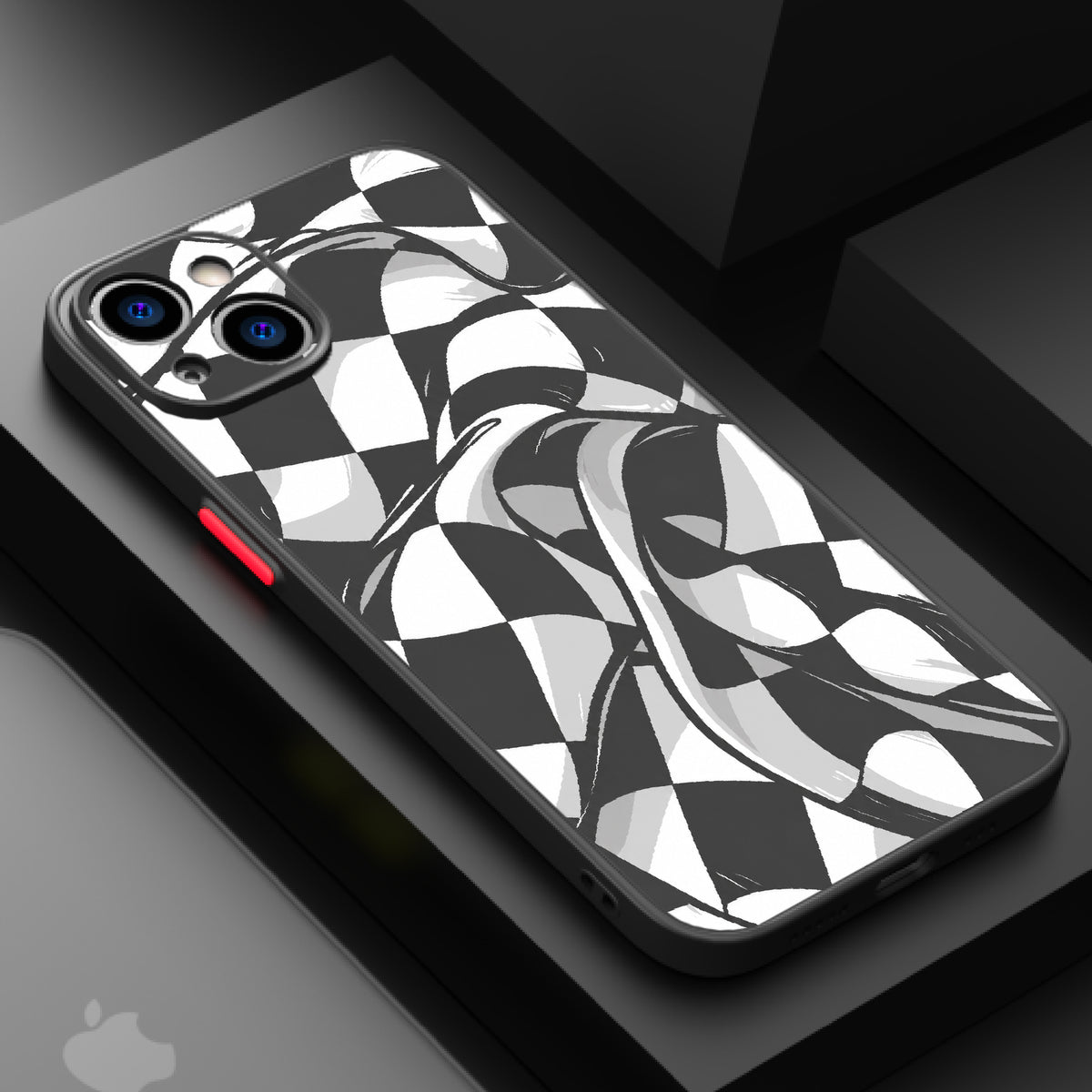 Graphite draped checkboard — Matte Lux Case