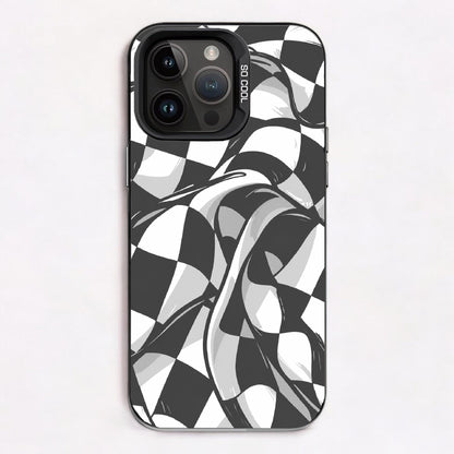 Graphite draped checkboard — Lux Cool Case