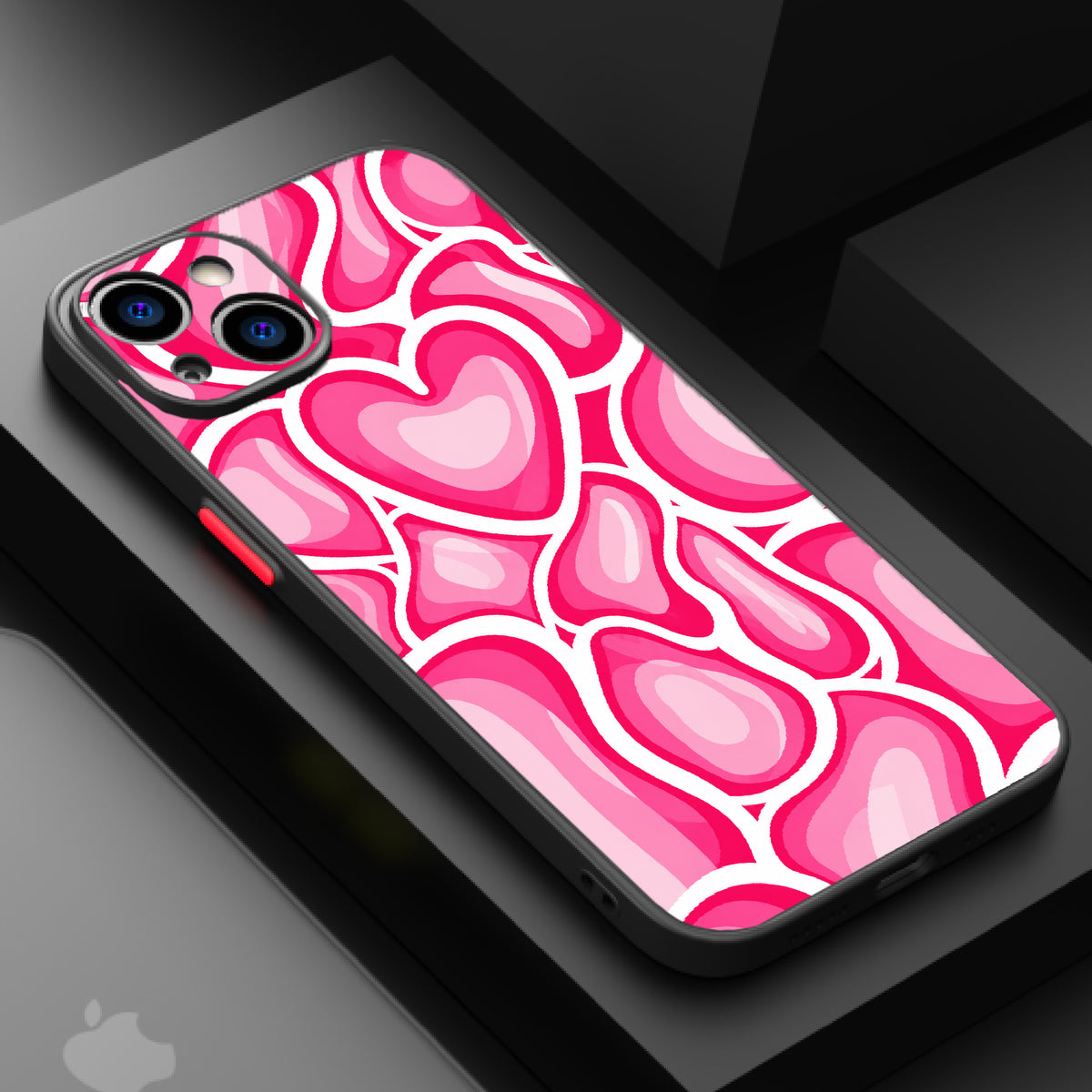 Hot Pink Hearts Warped Hearts — Matte Lux Case