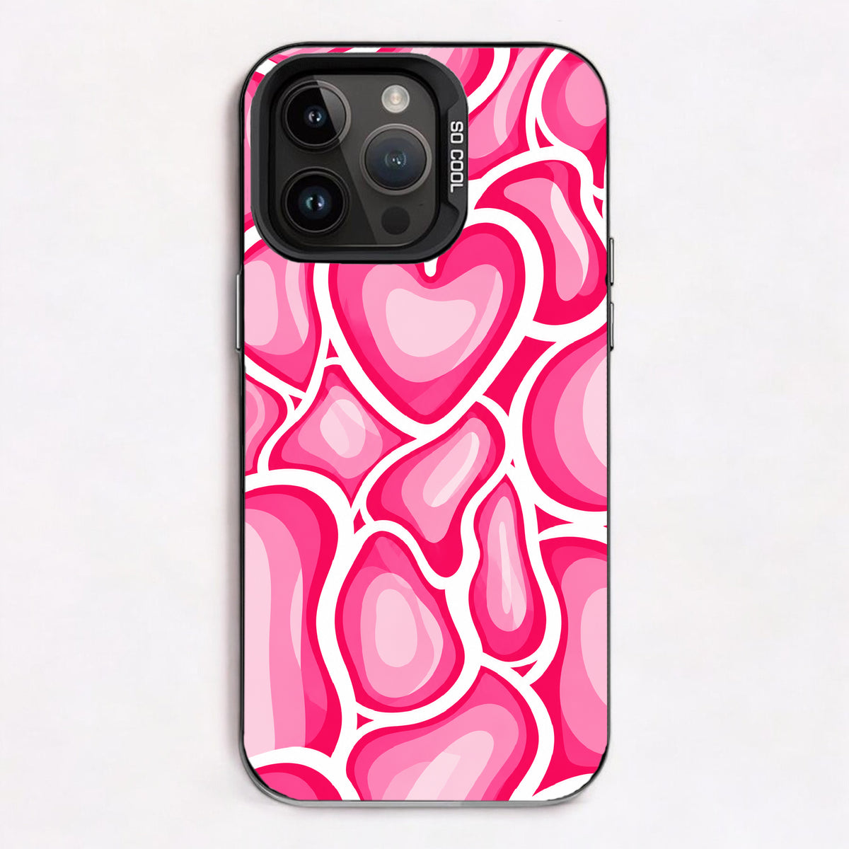 Hot Pink Hearts Warped Hearts — Lux Cool Case