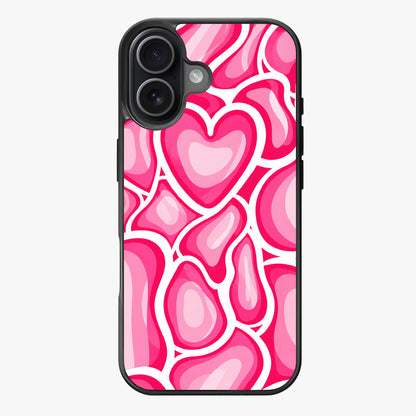 Hot Pink Hearts Warped Hearts — Lux Clarity Case