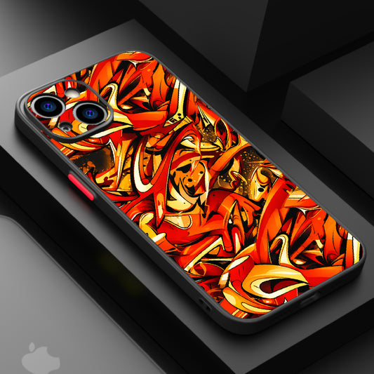 Inferno Orange Intwinded Graffiti — Matte Lux Case