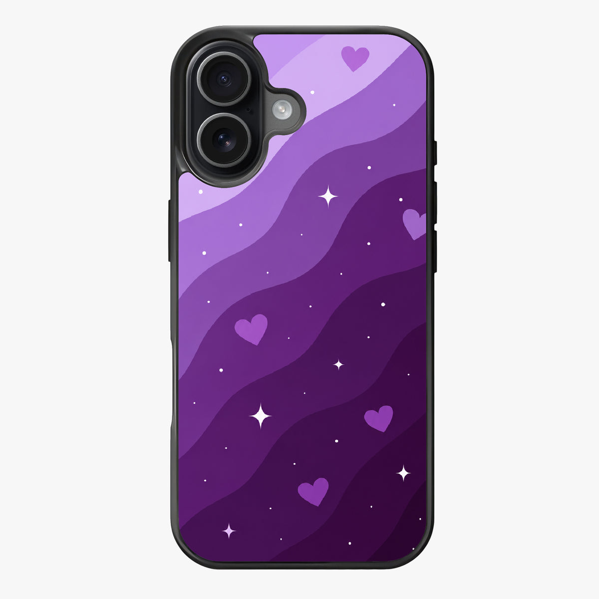 Lavender hearts and waves — Lux Clarity Case