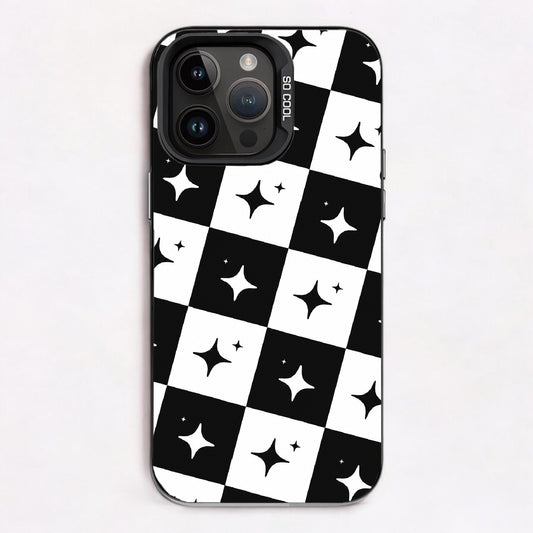 Monochrome Starry Checkerboard — Lux Cool Case