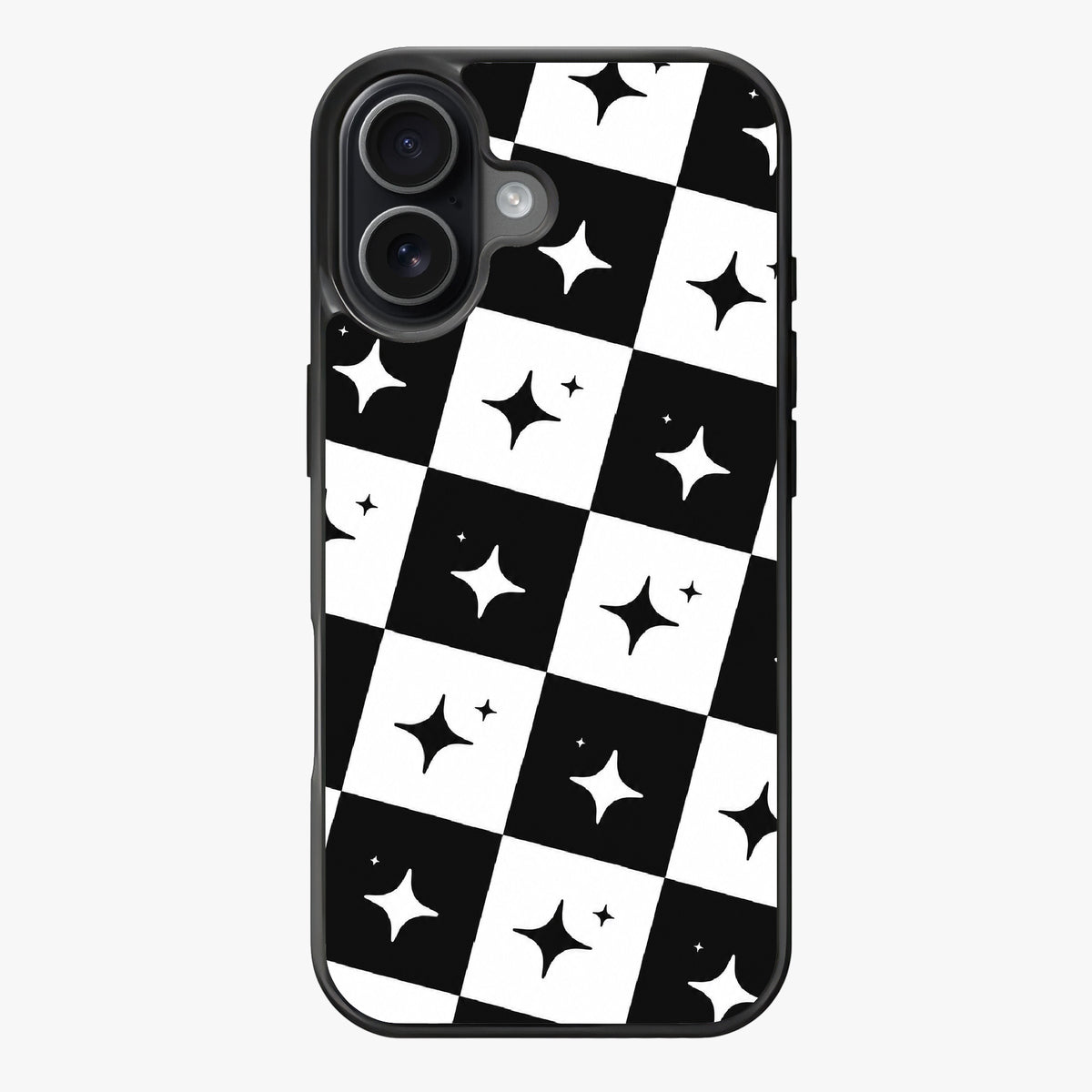 Monochrome Starry Checkerboard — Lux Clarity Case