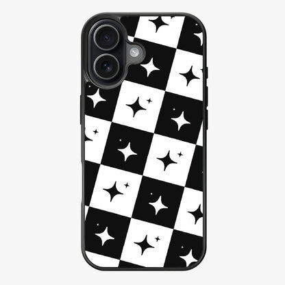 Monochrome Starry Checkerboard — Lux Clarity Case