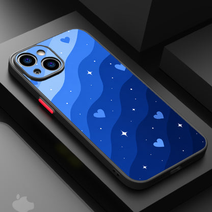 Ocean blue hearts and waves — Matte Lux Case