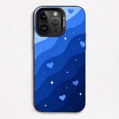 Ocean blue hearts and waves