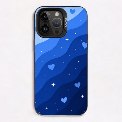 Ocean blue hearts and waves — Lux Cool Case