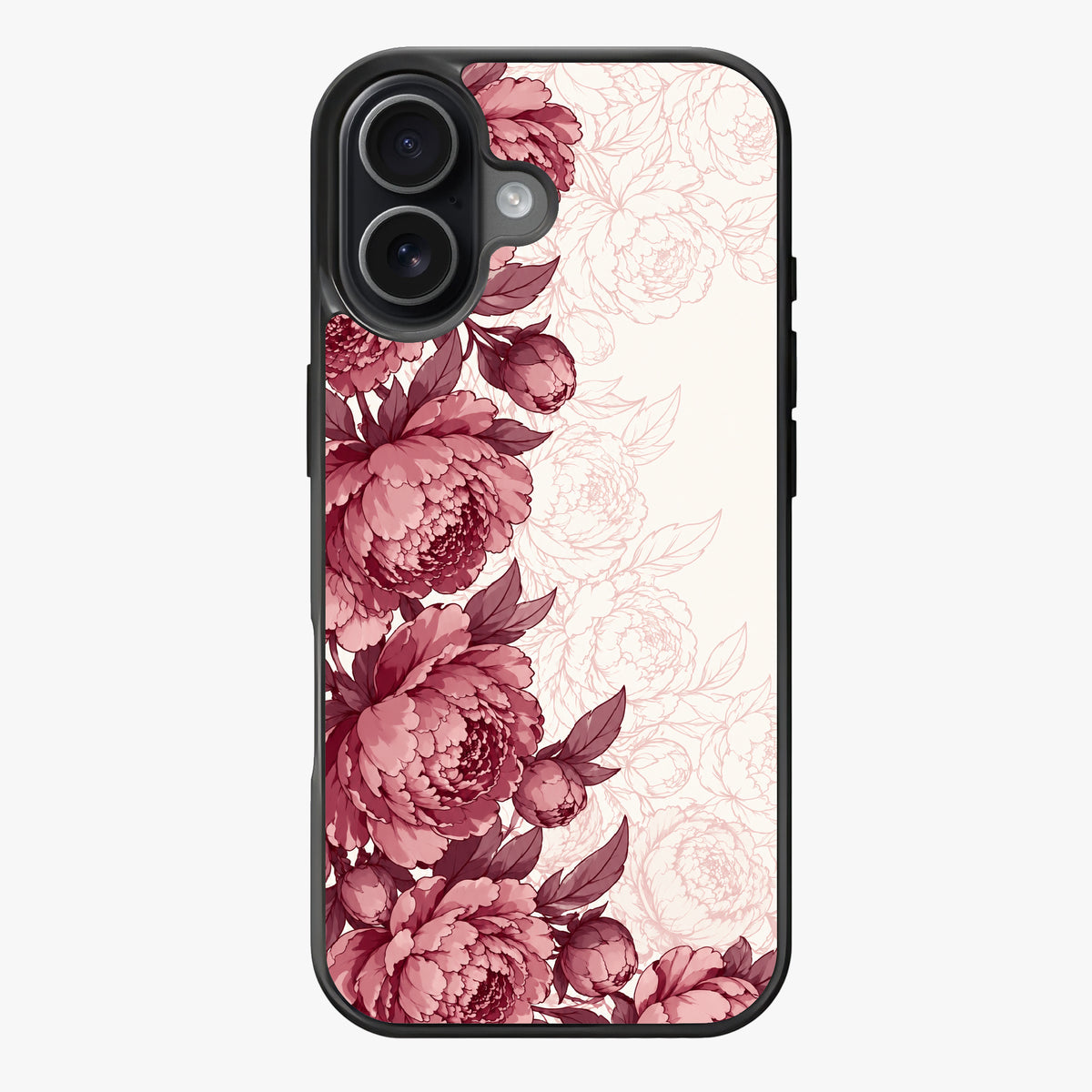 Peony Burgundy — Lux Clarity Case