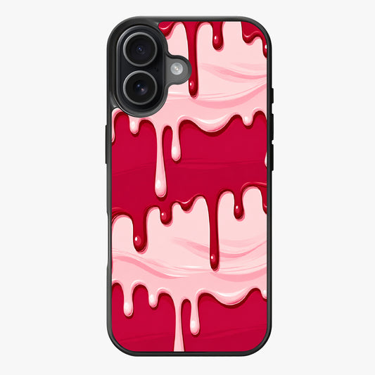 Strawberry swirl Drip Cascade — Lux Clarity Case