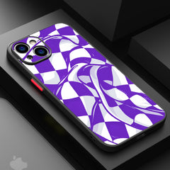 Violet draped checkboard